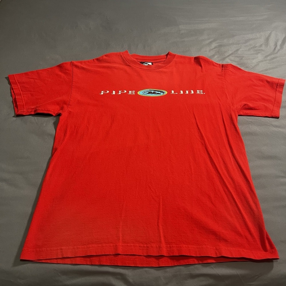 Vintage Pipeline USA Surf Shirt Red Estimated Mens XL‎ See Pics For Measurements